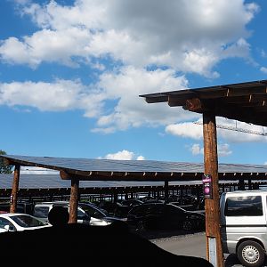 New parking lot with solar panel structures, 2022-06-28