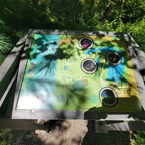 Ecotarium - Living Exhibits signage that's really difficult to read