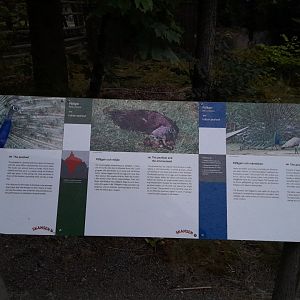 Free-ranging peacock information signs