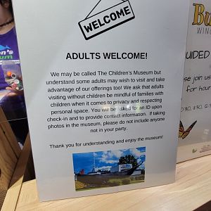Children's Museum CT - Adults welcome sign
