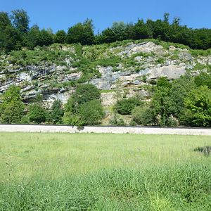 Hellbrunner cliff with castle wall