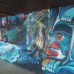 Steller's sea lion underwater viewing area mural, 2022-06-28