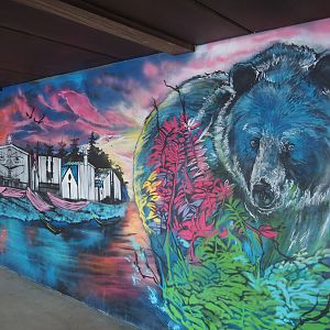 Steller's sea lion underwater viewing area mural, 2022-06-28