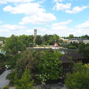 Balinese temple and park landscape from the top of the Flower Temple, 2022-06-28