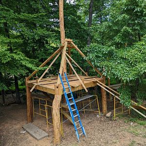 Tree Houses construction at the Greensboro Science Center