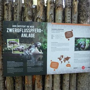 Villa Dracula - Sign for new pygmy hippo enclosure
