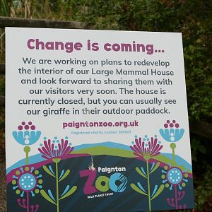 Giraffe House sign, September 2022