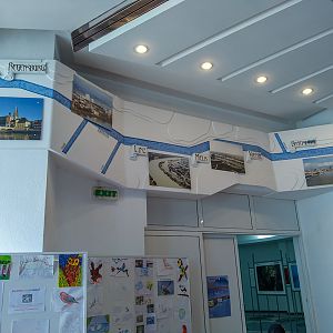 foyer of the aquarium with the course of the river Danube