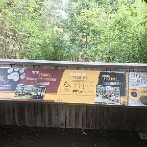 Signage about conflict in farms with Sumatran tigers