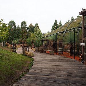 Southern Cape - View of walk-through area and Australian walk-through aviary, 2022-09-15
