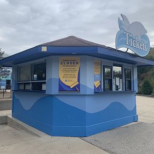 Closed dolphin presentation ticket booth