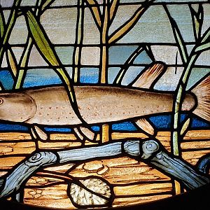 Stained glass decoration panel in aquarium