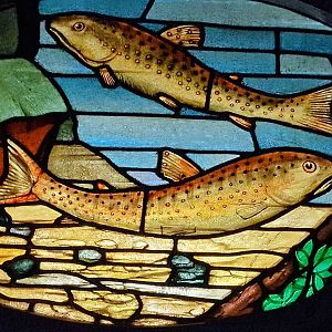 Stained glass decoration panel in aquarium