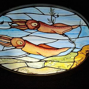 Stained glass decoration panel in aquarium