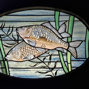 Stained glass decoration panel in aquarium