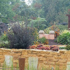 "Egg of the World" future entrance area - Road sign for and small representation of The Land of Origins, 2022-09-14