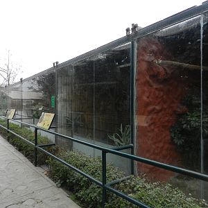 Row of exhibits (primates and sloth) - Parque Zoológico Huachipa