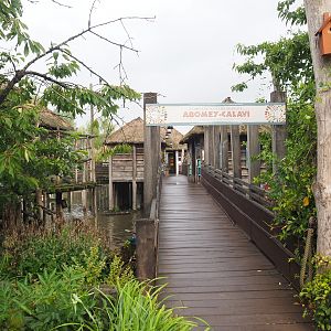 Entrance to African stilt village inspired by Ganvié in Benin, 2022-09-14