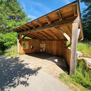 Squam Lakes NSC, 7/22 - Don't Be Bigfoot shelter (carbon footprint info)