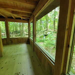 Squam Lakes NSC, 7/22 - Black bear viewing windows, stairs to second floor