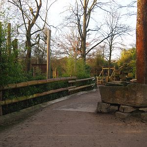 Walkway between Asian elephant exhibit and aviary, 2022-01-30