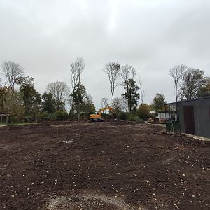 Former petting zoo and ibis aviary, future beaver and raccoon enclosures