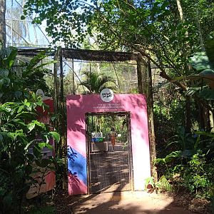 Entrance to the macaw aviairy