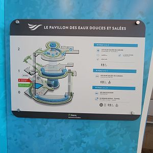 Aquarium du Quebec - Pavillon des eaux douces et salées, Map of building's exhibits
