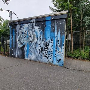 Stone Zoo 7/22 - Snow leopard mural