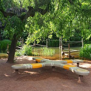 Boomerang bench and adventure routes above water, 2022-05-28