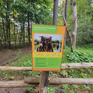 Parc Safari - Birds' Garden, species sign example (Eurasian Eagle-Owl)