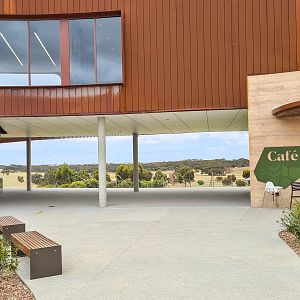 Visitors centre looking towards the park