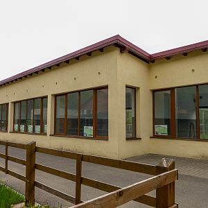 enclosure waterfowl, pelicans, Patagonian mara