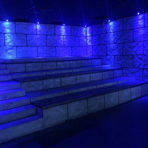 Viewing Bleachers in the middle of the Tunnel Aquarium at Aqua Vega