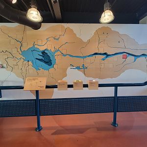 Zoo Sauvage 10/22 - Detailed map of Saguenay River in Visitor Centre