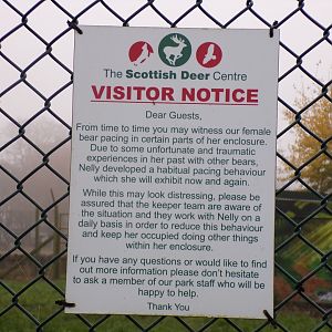 Notice on bear enclosure