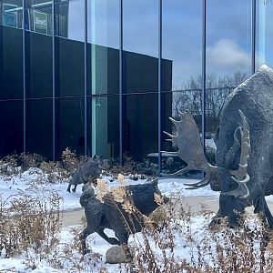 Outside Moose, Raven, and Wolf statue