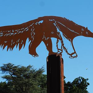 Giant anteater metal cut-out artwork, 2022-08-28