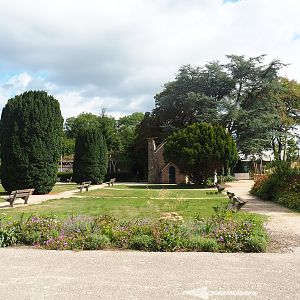 Park view towards Argentina cerrado exhibit, Multi-purpose house, Nocturnal bird safari and Tropical hall, 2022-08-28