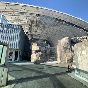 Looking at the exterior wall of the Sea Bird Aviary