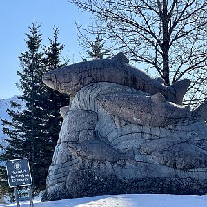 Outside Salmon Sculpture