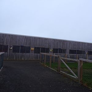 View of birds of prey enclosures