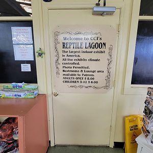 Reptile Lagoon, SOTB - Entrance sign