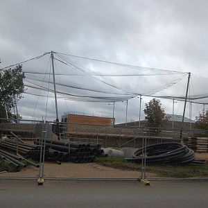 New Wader Exhibit Netting Being Put On