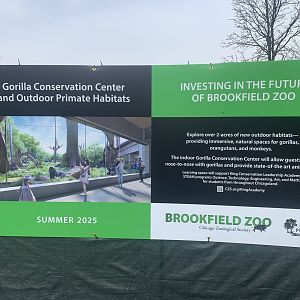 Sign about the new ape exhibits