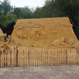 "Zoo of Sand" event - Savanna animals sand sculpture, 2022-08-20