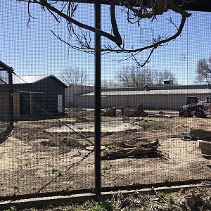 Construction on former Guanaco exhibit. Future Giant Anteater