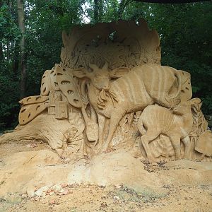 "Zoo of Sand" event - Mountain bongo sand sculpture, 2022-08-20