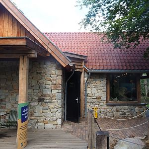 Toilet building with taxidermy display, 2022-08-20