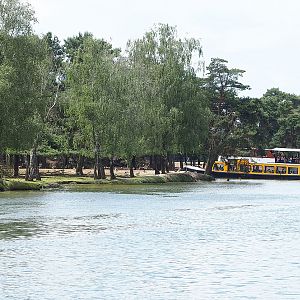 Safari boat canal edge of the multi-hectare mixed savanna and Safari boat, 2022-06-12